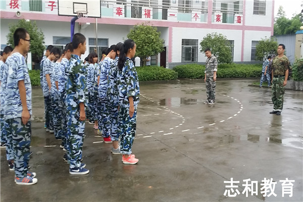 学生们在参加军事步伐练习